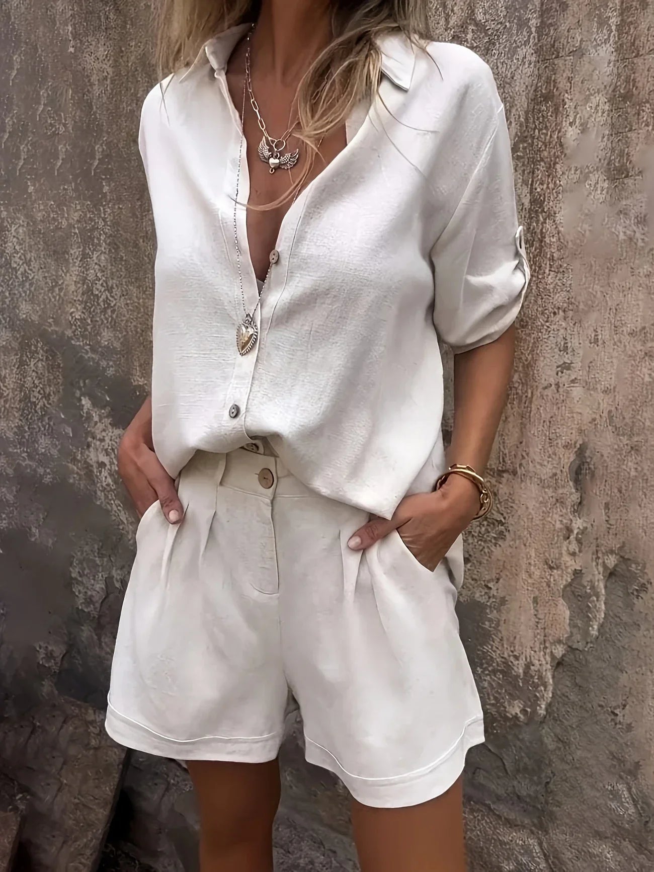 Arampatzi – Stylowy Dwuczęściowy Zestaw Letni