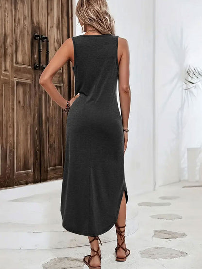 Brandy – Stylowa Sukienka Maxi Bez Rękawów