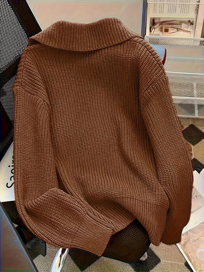 Amy – Sweter z Długim Rękawem w Stylu Casual