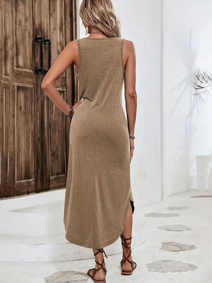 Brandy – Stylowa Sukienka Maxi Bez Rękawów