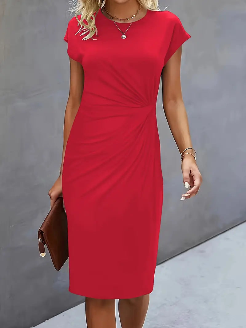 Adelina – Stylowa Sukienka Z Okrągłym Dekoltem