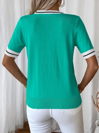 Brunella – Elegancki Sweter z Dekoltem W Serek