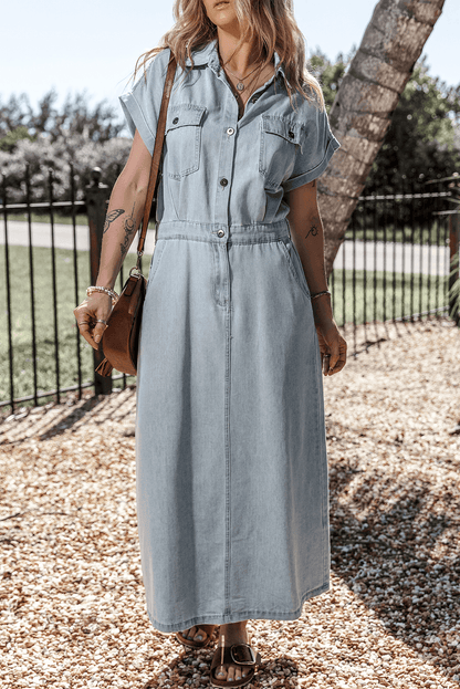 Brygida – Elegancka Sukienka Jeansowa