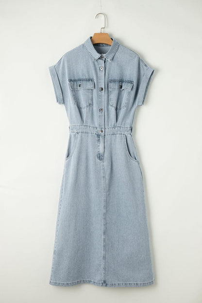 Brygida – Elegancka Sukienka Jeansowa