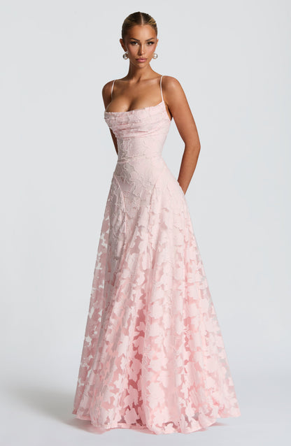 Alona – Elegancka Suknia Maxi z Koronką